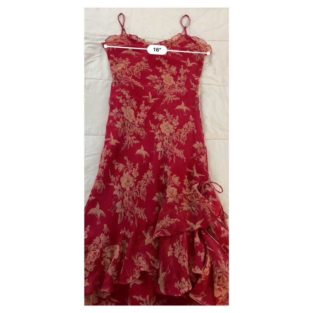 Vintage Betsy Johnson Silk Pink Floral Slip Dress Size 8 Y2K Rare - Picture 7 of 7